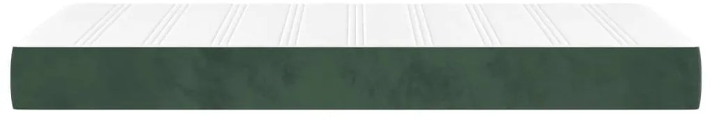 Colchão de molas ensacadas 90x200x20 cm veludo verde-escuro