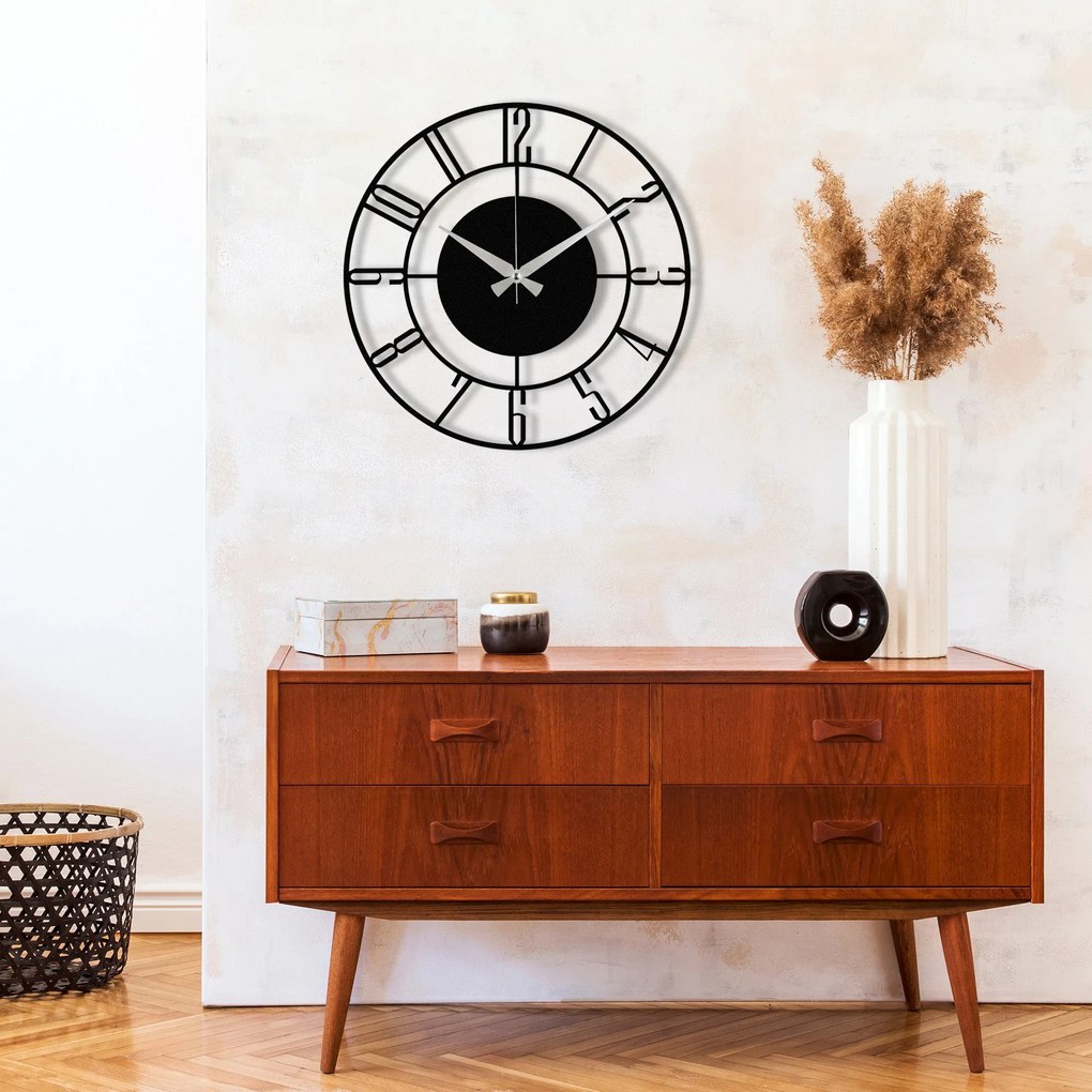 Relógio de Parede Decorativo Enzoclock – Preto – 48 x 48 cm