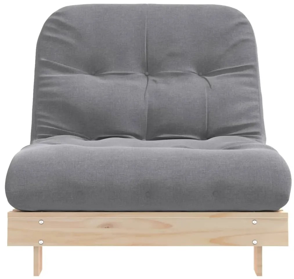 Sofá-cama futon com colchão 90x206x11 cm madeira pinho maciça