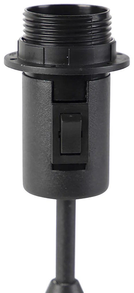 Candeeiro de mesa preto ajustável com cúpula castanho claro 35 cm - Parte Design