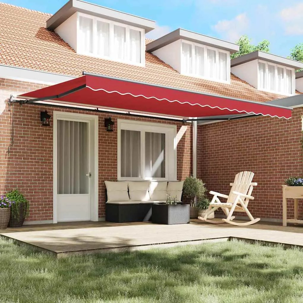 Toldo Retrátil Automático Vermelho 450 x 300 cm