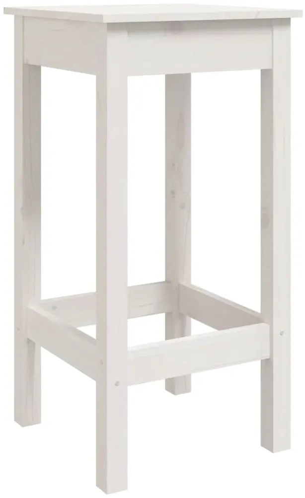 3 pcs conjunto de bar para jardim pinho maciço branco