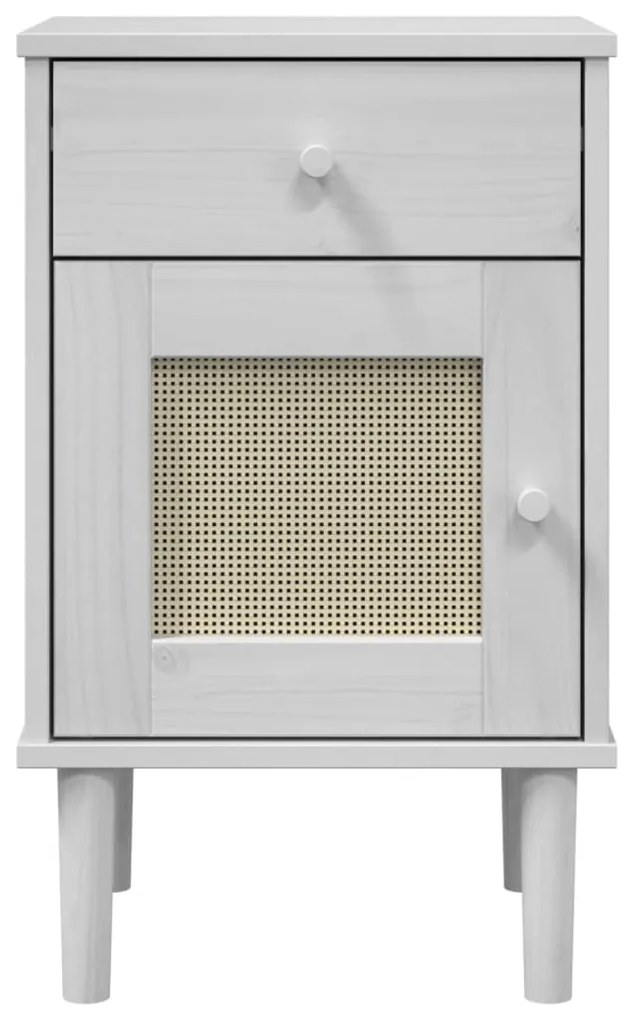 Mesa de cabeceira SENJA 40x35x65 cm pinho maciço branco