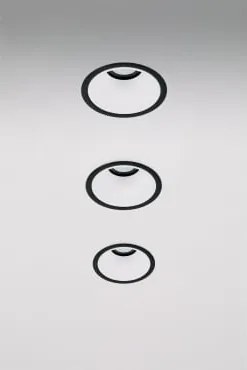 Pack De 3 Downlights Led Embutidos Com Molduras Redondas Ø8 Cm Para Exterior Em Alumínio Luisiana Preto - Branco & Branco 3000k & 8 W & 38º - Sklum
