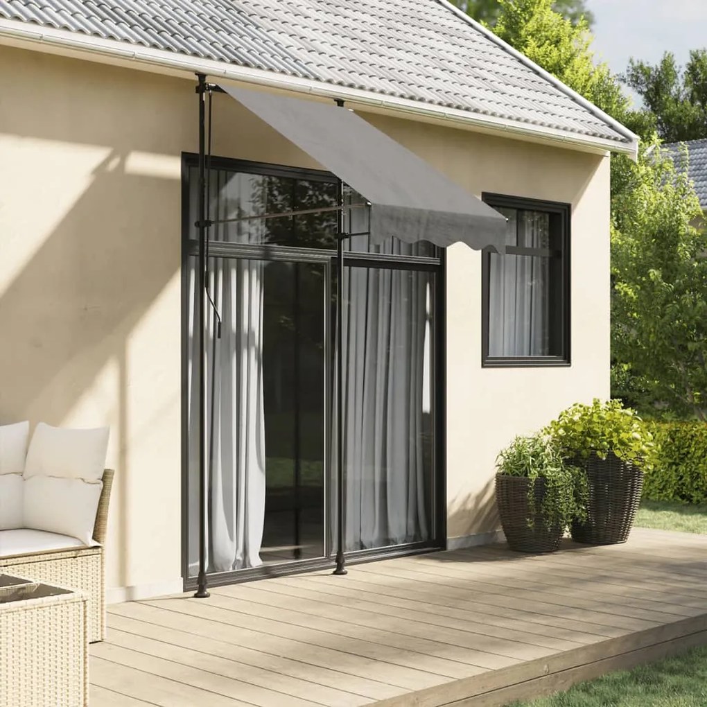 Toldo retrátil 100x150 cm tecido e aço antracite