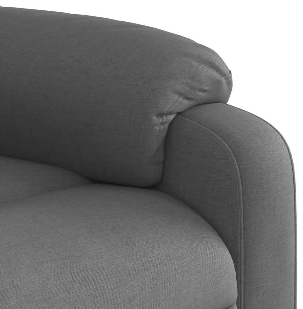 Poltrona de massagens reclinável tecido cinzento-escuro