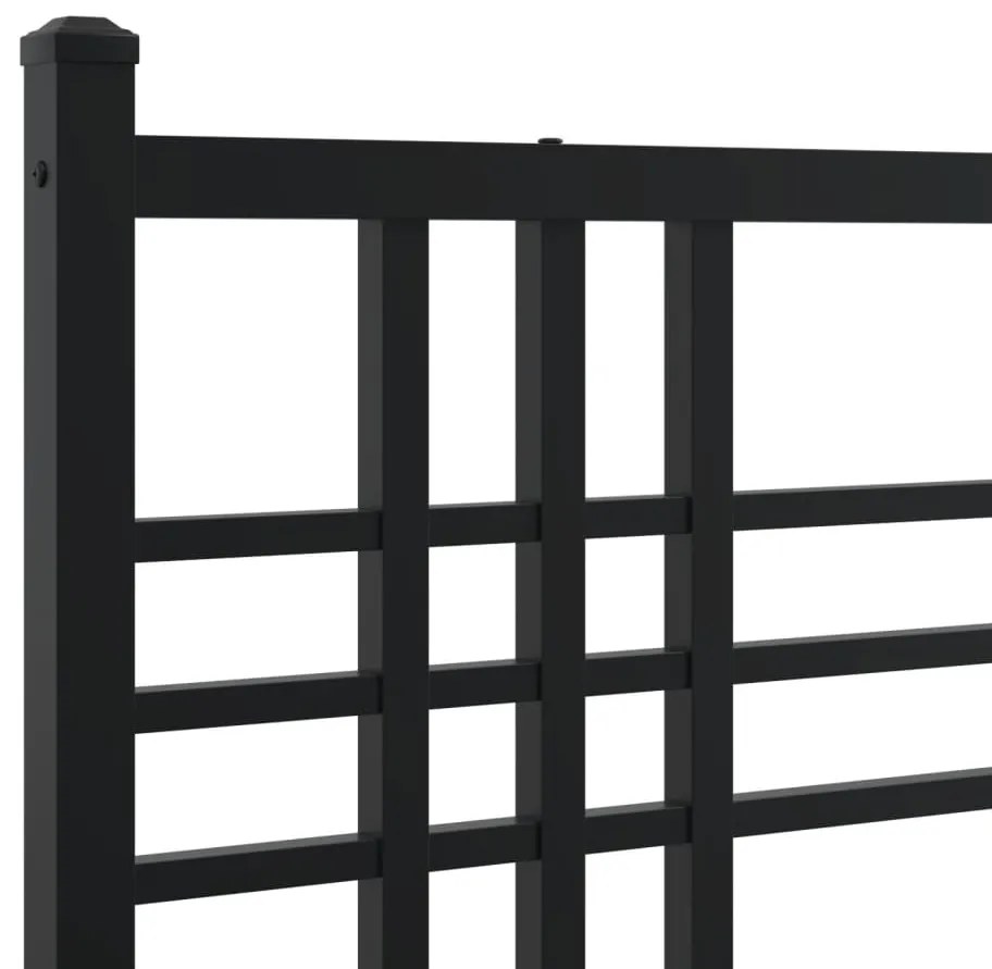 Estrutura de cama com cabeceira 200x200 cm metal preto