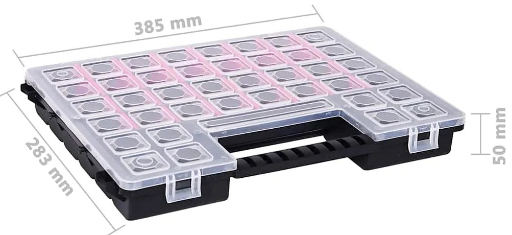 Caixas com divisórias ajustáveis 5 pcs 385x283x50 mm plástico