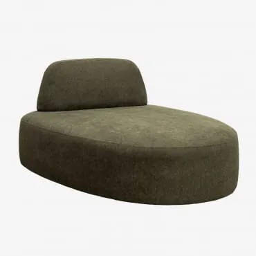 Módulo Chaise Longue Para Sofá Modular Estofado Giorgia Tecido Verde Exército - Sklum