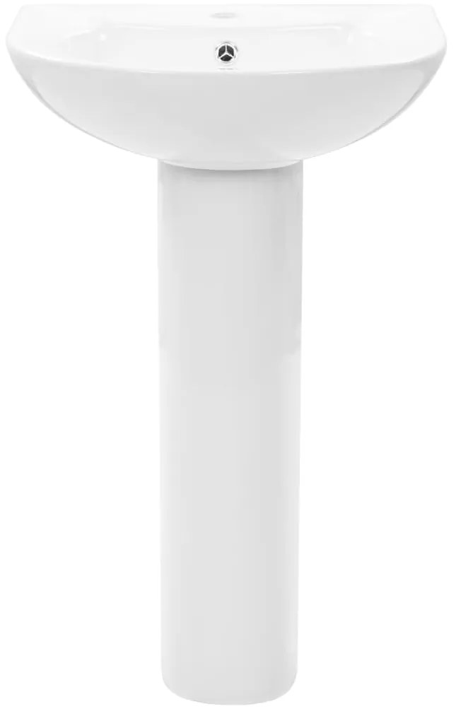 Lavatório com coluna cerâmica branco 520x440x190 mm