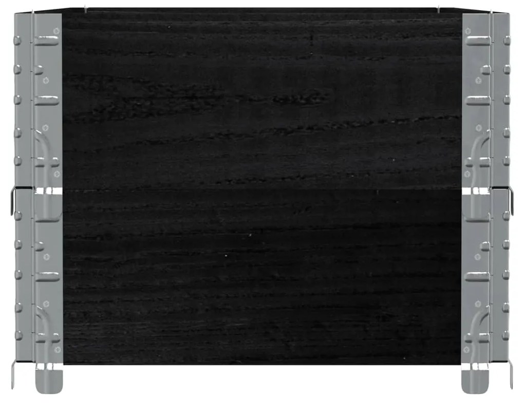 Vaso/floreira de jardim 100x50 cm madeira de pinho maciça preto