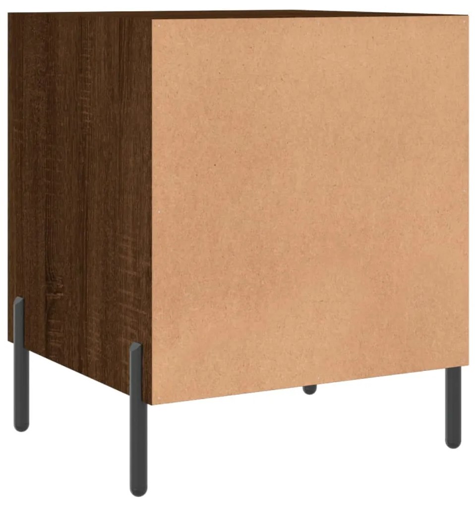 Mesa cabeceira 2pcs 40x40x50cm deriv. madeira carvalho castanho