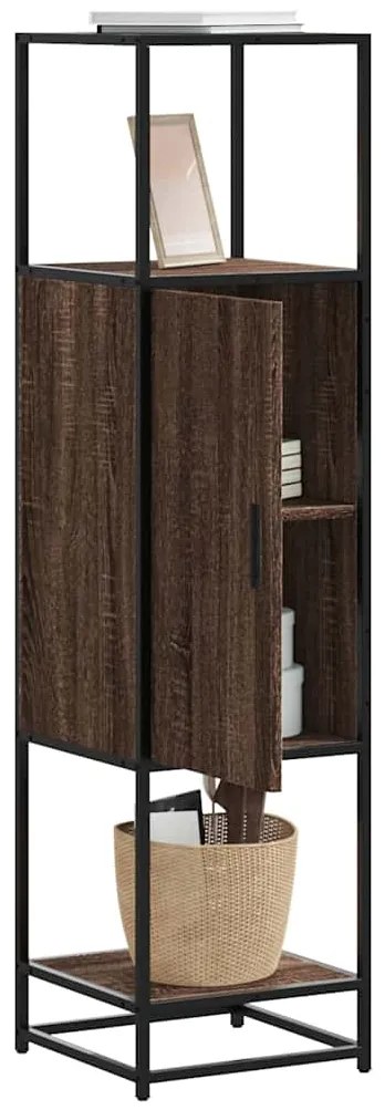 vidaXL Armário alto 35,5x35x139 cm madeira e metal carvalho castanho