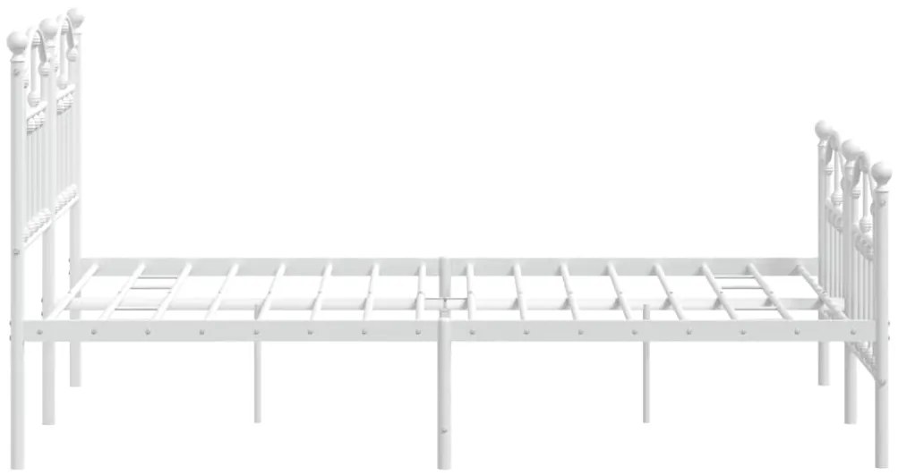 Estrutura de cama com cabeceira e pés 120x200 cm metal branco