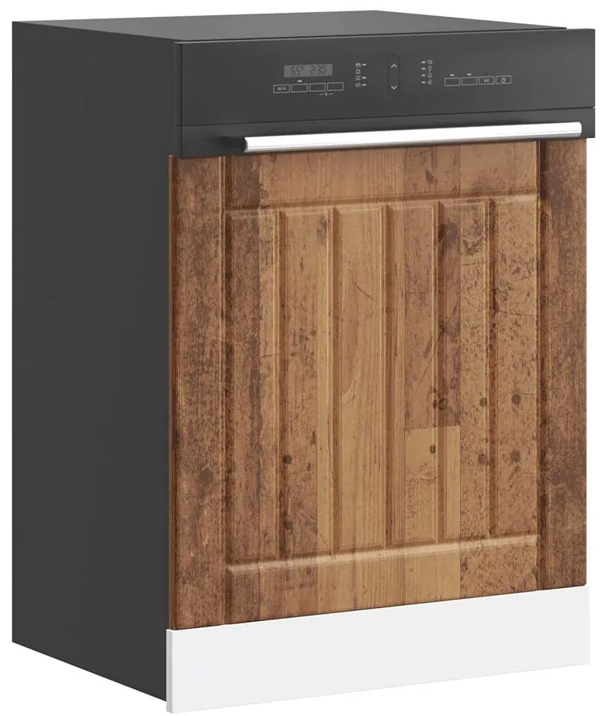 vidaXL Painel máquina lavar louça Lucca deriv. madeira madeira velha