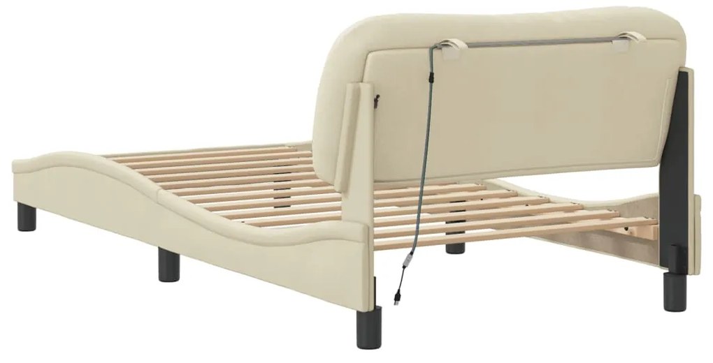 Estrutura de cama com LED sem colchão 100x200 cm tecido