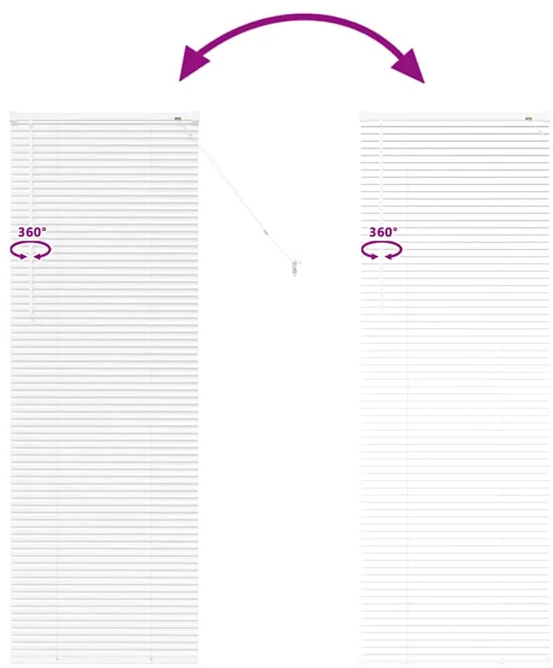 Persiana de Janela com cortinas Outros Manual Branco 80 x 130 cm Alumí