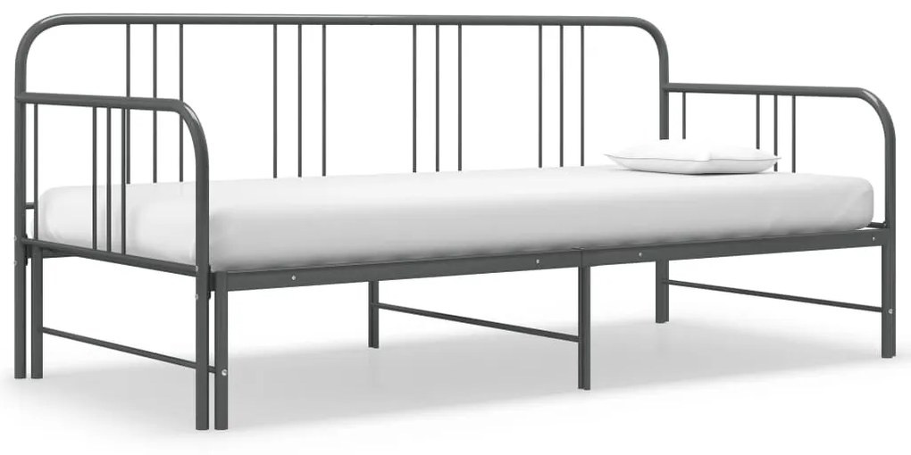 vidaXL Estrutura sofá-cama de puxar 90x200 cm metal cinzento