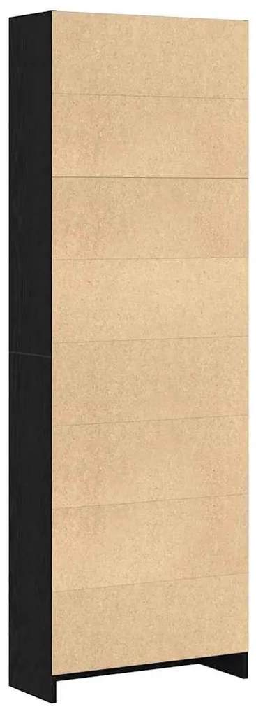 Estante de Carvalho Preto - 60 x 24 x 176 cm, Feita de Madeira de Enge