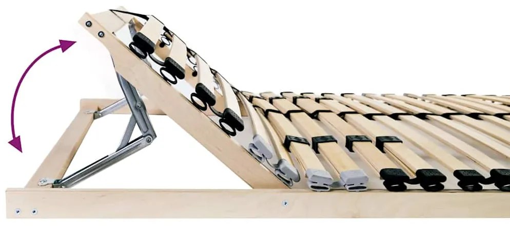 Base de ripas Castanho 80 x 190 cm Madeira e Metal