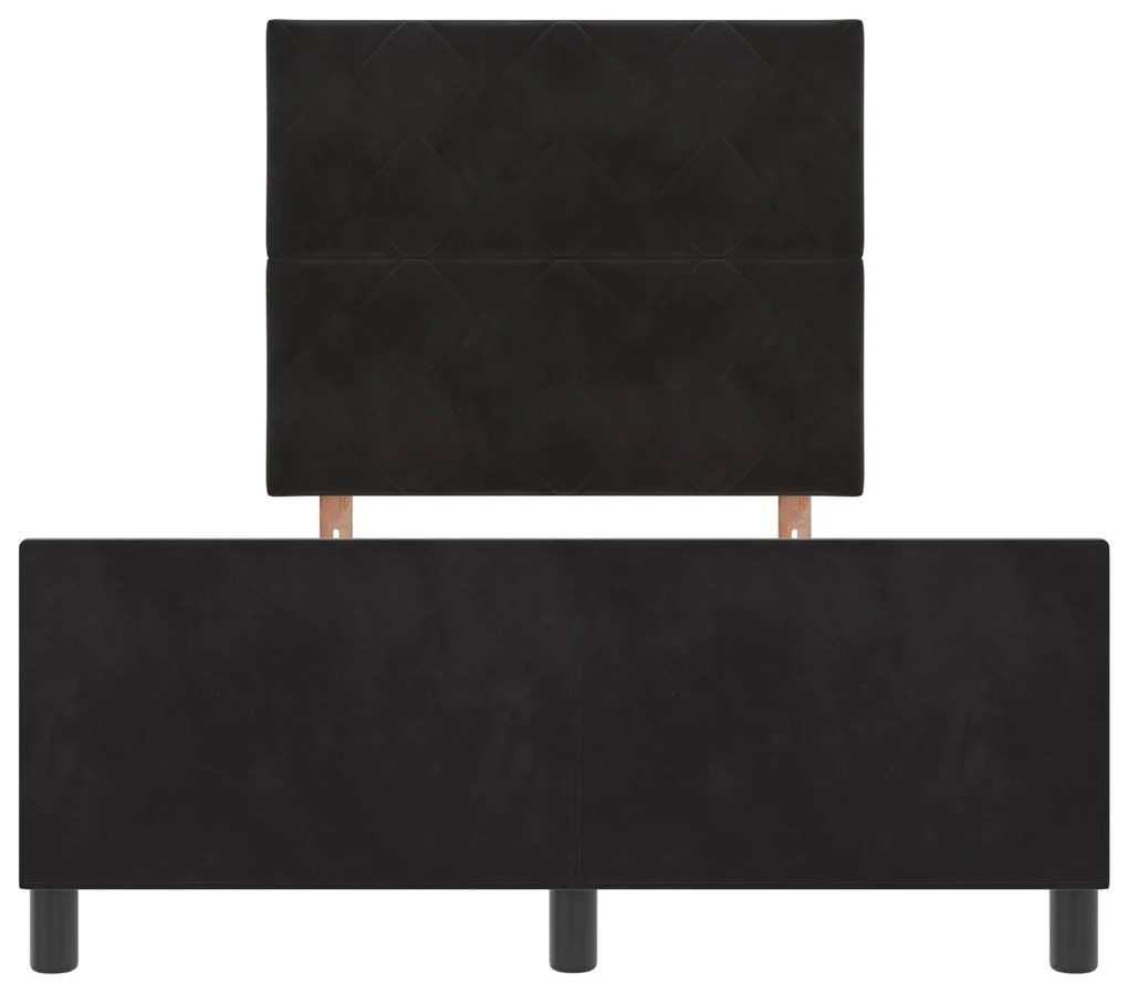 Estrutura de Cama de Veludo Preto vidaXL 120x200 cm