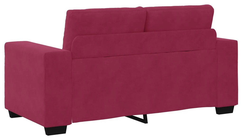Conjunto de Sofá de 2 Peças com Almofadas Vermelho Vinho