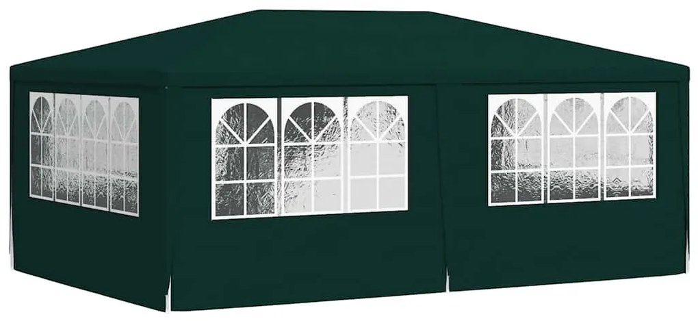 Tenda festas profissional c/ paredes laterais 4x6m 90g/m² verde