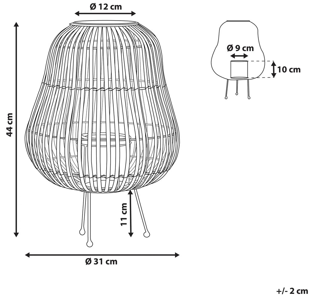 Lanterna em madeira de salgueiro castanha clara 44 cm BERKNER Beliani