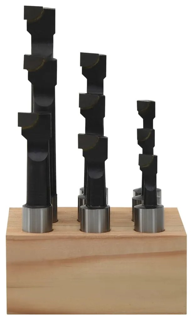 Mandris 9 pcs 12 mm com base em madeira