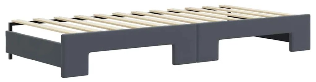 Sofá-cama c/ gavetão e gavetas 90x200 cm veludo cinzento-escuro