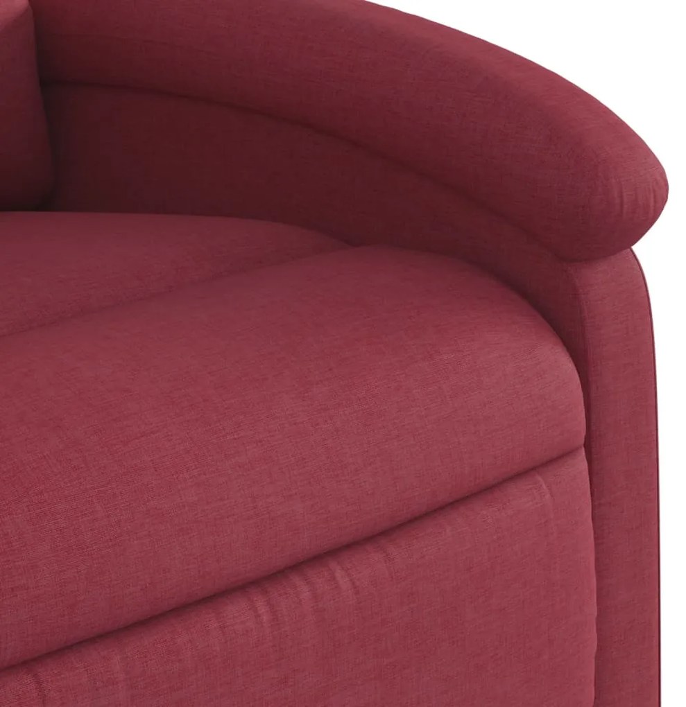 Poltrona elétrica reclinável tecido vermelho tinto