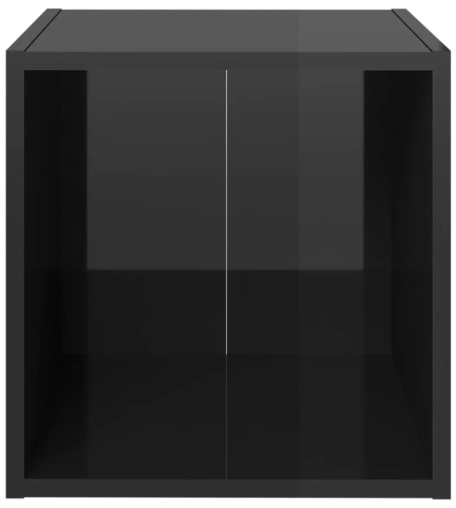 Móveis de TV 4 pcs derivados de madeira preto brilhante