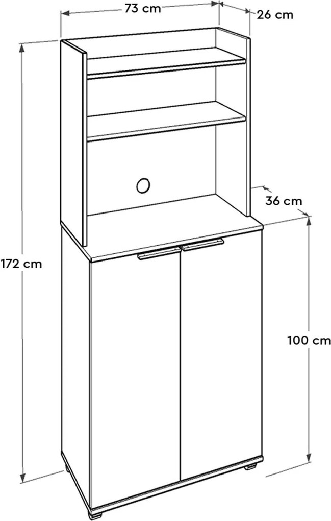 Armário Multiusos "Claro" - Branco - 73x172x36cm - Design Moderno