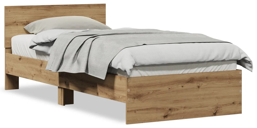 Estrutura de Cama Carvalho Artesanal 90x190 cm Madeira Reforçada