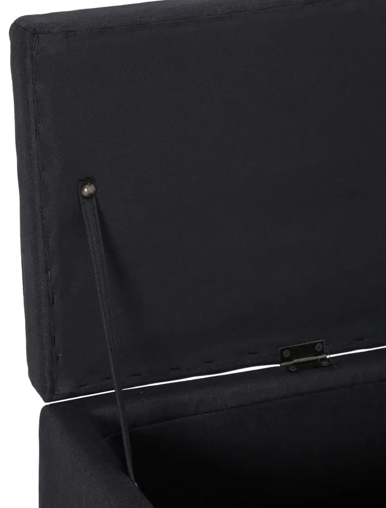Banco com compartimento de arrumação 116 cm poliéster preto