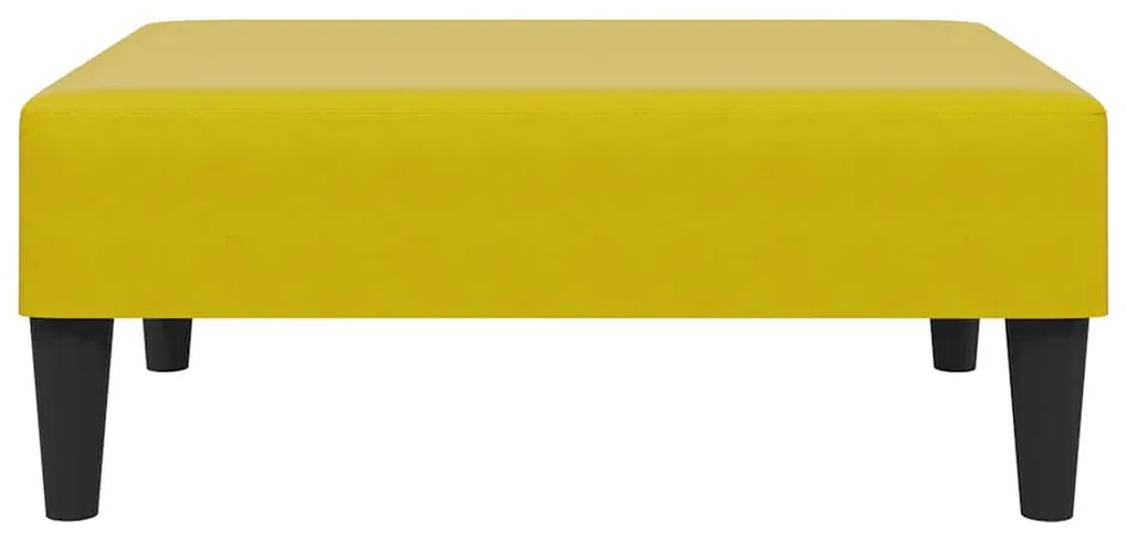 Sofá-cama 2 lugares c/ almofadas e apoio de pés veludo amarelo