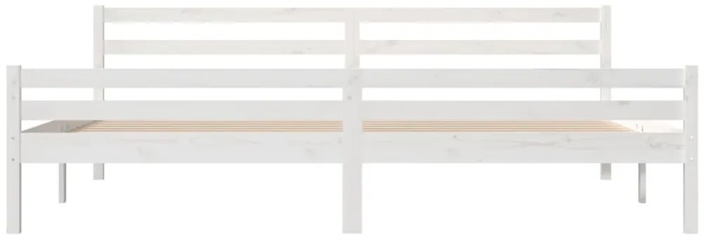 Estrutura de cama 200x200 cm madeira maciça branco