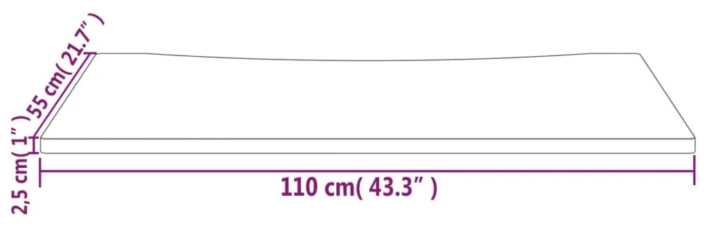 Tampo de secretária 110x55x2,5 cm pinho maciço