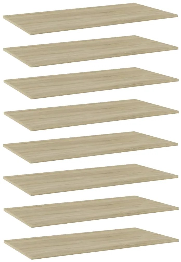 vidaXL Prateleiras estante 8pcs 80x30x1,5cm contraplacado cor carvalho