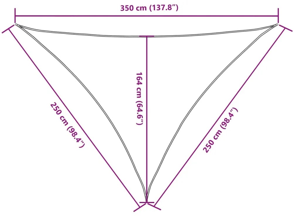 Toldo em tecido Oxford triangular 2,5x2,5x3,5 m antracite