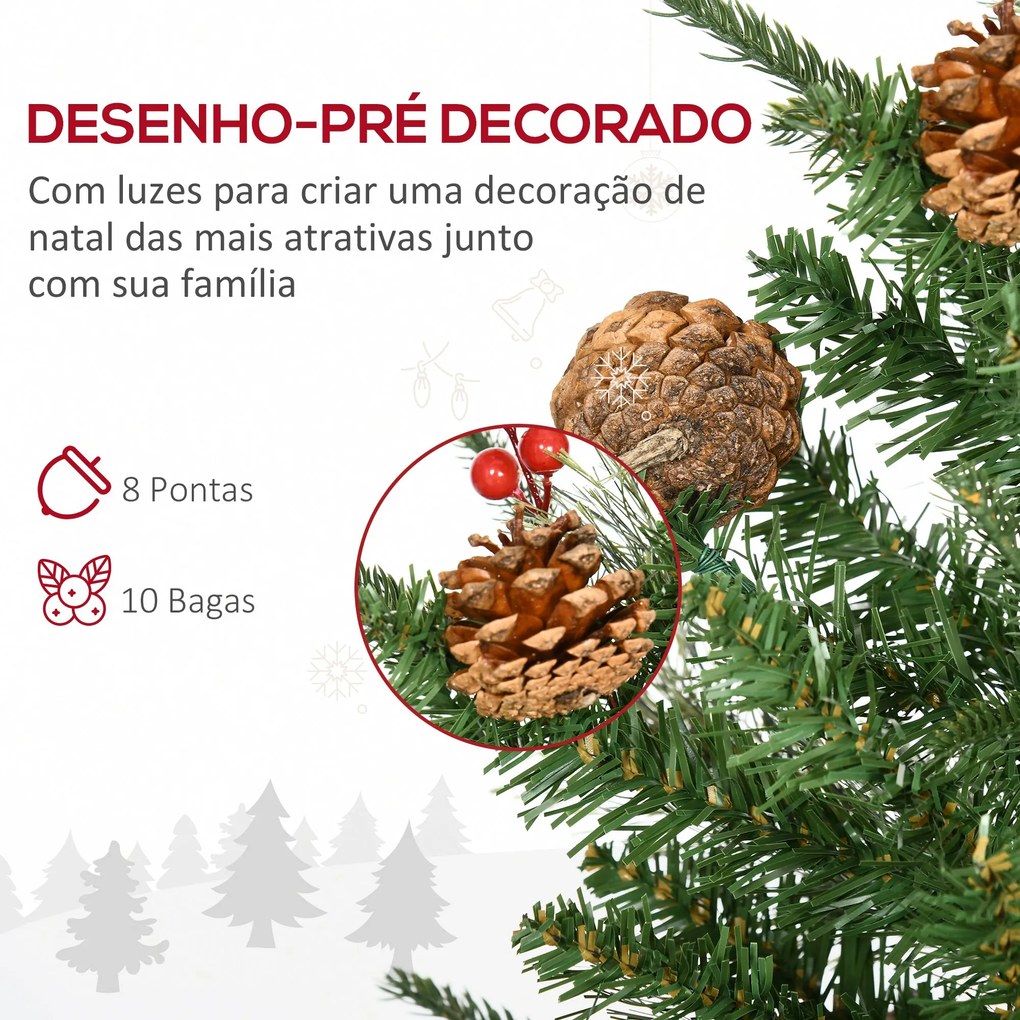 HOMCOM Conjunto de 2 Árvores de Natal Artificial 90cm com Vaso Ignífug