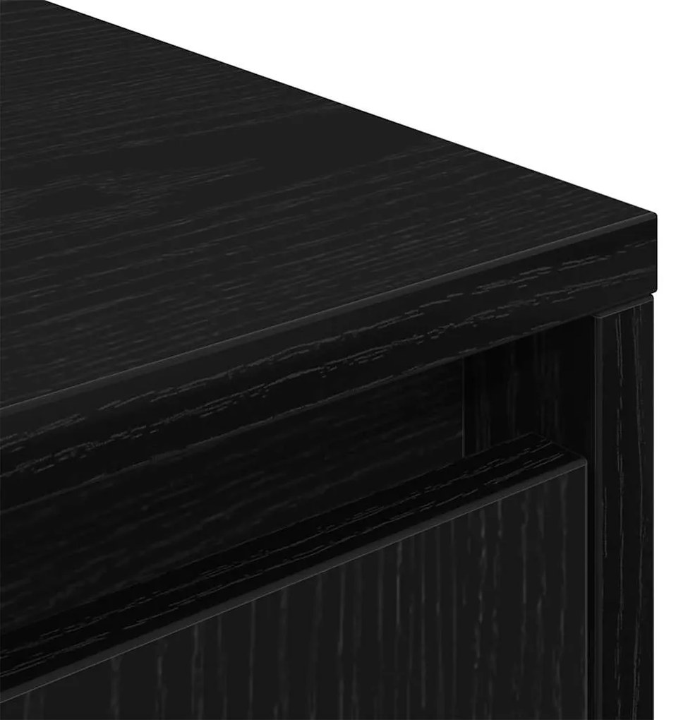 Móvel de TV com luzes LED 100x41x50 cm carvalho preto