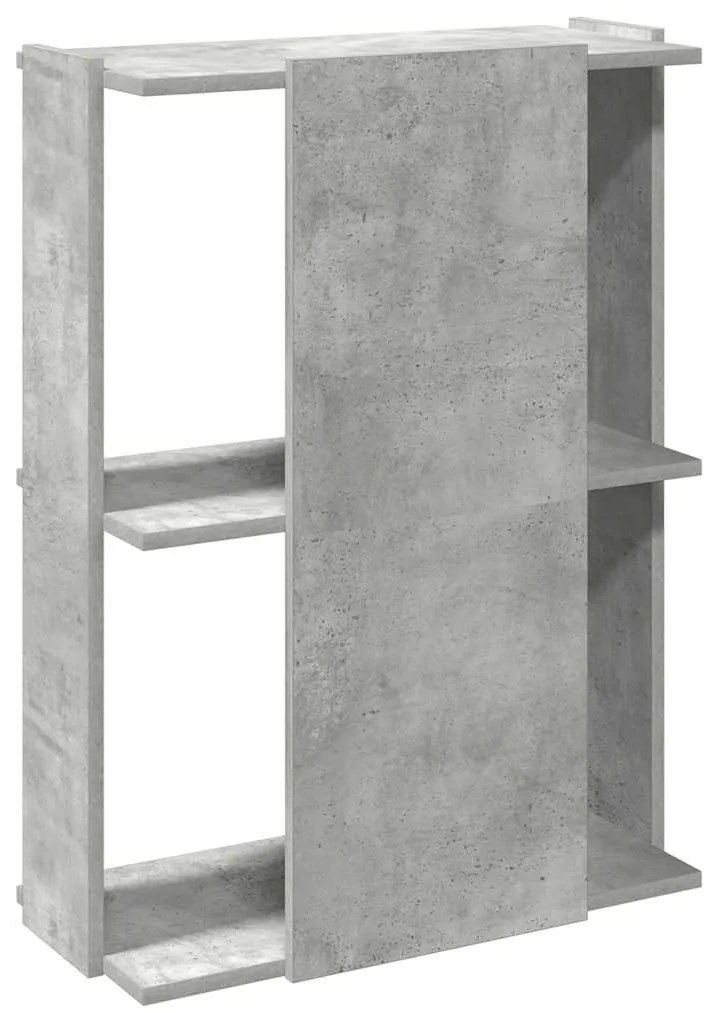 Estante 3 camadas betão 60x30x80 cm madeira trabalhada cinzento