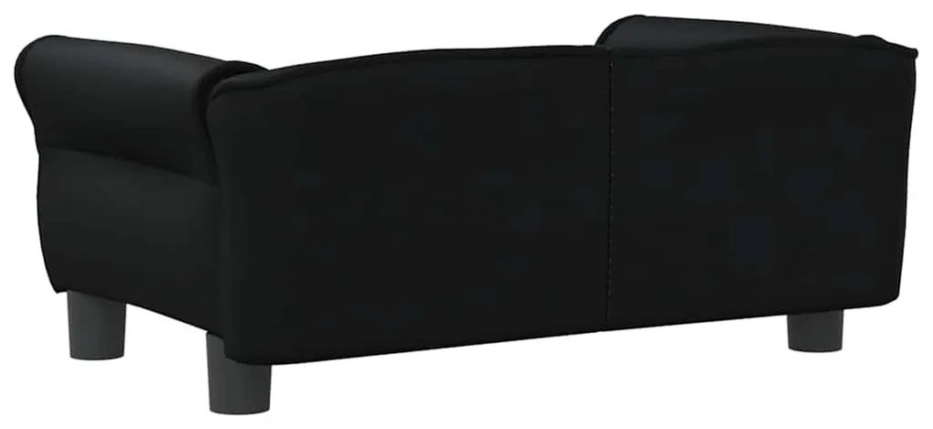Cama para cães 70x45x30 cm couro artificial preto