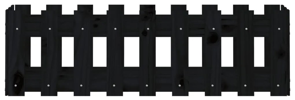 Canteiro elevado c/ design cerca 100x30x30cm pinho maciço preto