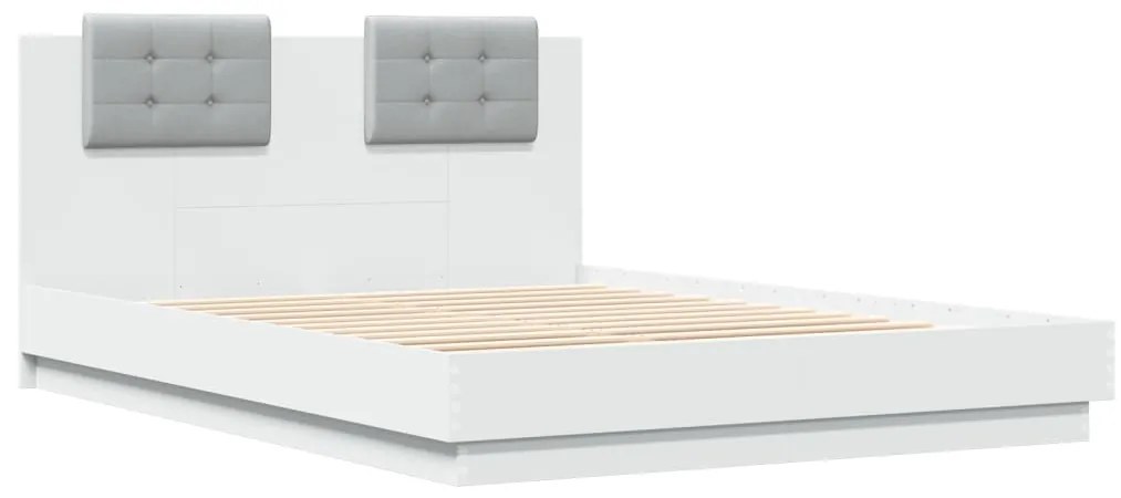 Estrutura cama c/ cabeceira 140x200 cm derivados madeira branco