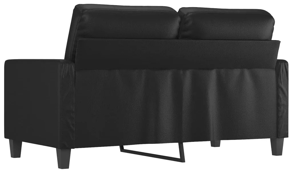 Sofá de 2 lugares 120 cm couro artificial preto