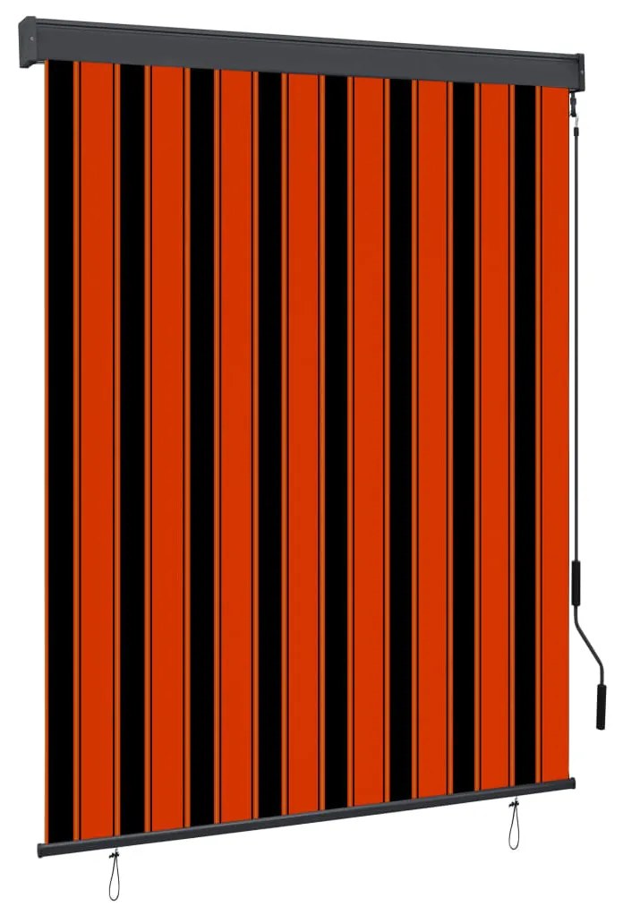 Estore de rolo para exterior 140x250 cm laranja e castanho