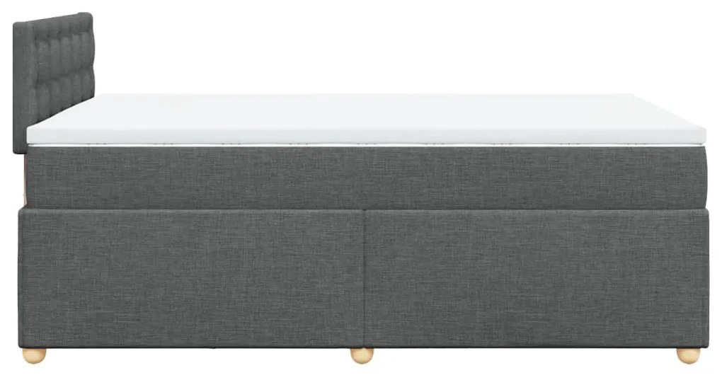 Cama com molas/colchão 120x200 cm tecido cinzento-escuro