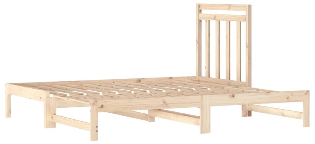 Estrutura sofá-cama de puxar 2x(90x190) cm pinho maciço